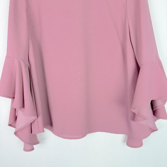 Ted Baker Juula Waterfall Sleeve Crepe Top In Dusky Pink Ted Size 4 US Size 10 - Picture 4 of 15